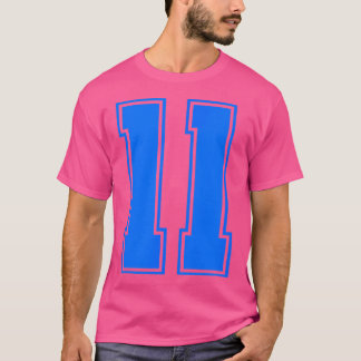 Nummer 11 Sportteam Blaue Grobheitszahl T-Shirt