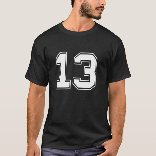 Nummer 13 Baseball Football Fußball Fathers Day Gi T-Shirt (Vorderseite)
