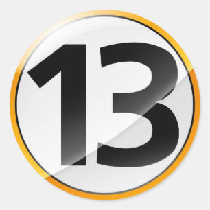 Nummer 13 Goldaufkleber Runder Aufkleber