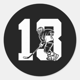 Nummer 13 Jahre Eishockey 13. Geburtstag (1) Runder Aufkleber