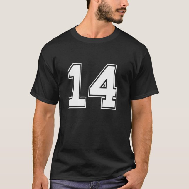 Nummer 14 Baseball Football Fußball Fathers Day Gi T-Shirt (Vorderseite)