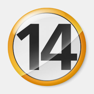 Nummer 14 Goldmagent Magnet