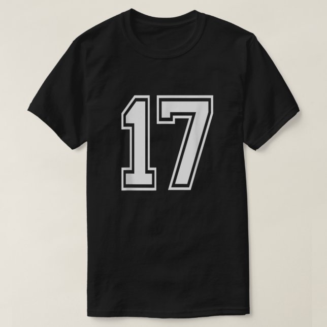Nummer 17 Varsity Sports Team Jersey 17. Geburtsta T-Shirt (Design vorne)