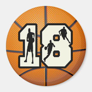 Nummer 18 Basketball Magnet