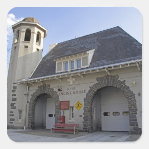 Nummer 19 Motor House in Washington, D.C. Quadratischer Aufkleber