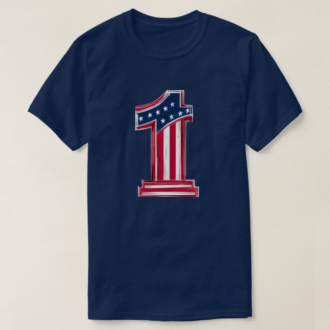 Nummer 1 Amerikaner T-Shirt (Design vorne)