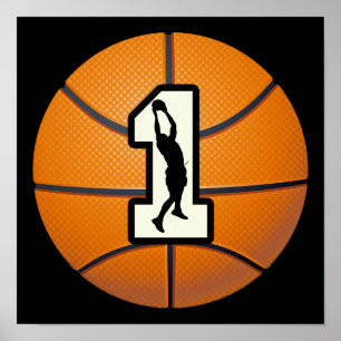 Nummer 1 Basketball und Spieler Poster