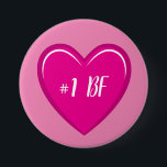 Nummer 1 BF Einfache rosa Herzgrafik Button<br><div class="desc">Dieser Button enthält eine rosa Herzgrafik und einen BF-Text. Passen Sie sich an und machen Sie es zu Ihrem eigenen! Das Design ist einfach,  mit kräftigen,  kräftigen Farben,  um sich wirklich zu überzeugen.</div>
