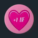 Nummer 1 BF Einfache rosa Herzgrafik Button<br><div class="desc">Dieser Button enthält eine rosa Herzgrafik und einen BF-Text. Passen Sie sich an und machen Sie es zu Ihrem eigenen! Das Design ist einfach,  mit kräftigen,  kräftigen Farben,  um sich wirklich zu überzeugen.</div>