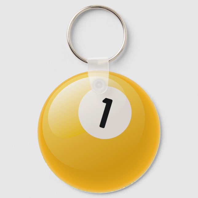 NUMMER 1 BILLIARDS BALL SCHLÜSSELANHÄNGER (Vorderseite)