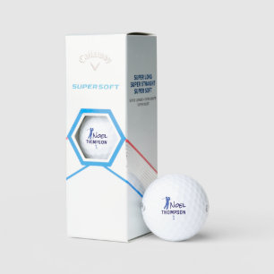 Nummer 1 Blauer Golfspieler Name  Golfball
