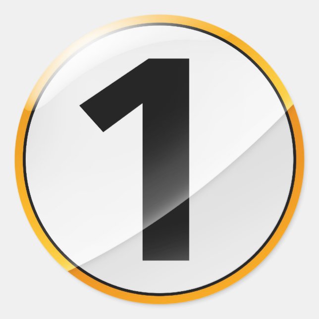 Nummer 1 Goldaufkleber Runder Aufkleber (Vorderseite)