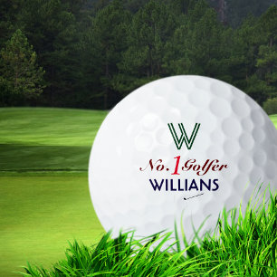 Nummer 1 Golfer benutzerdefiniertes Monogramm Golfball