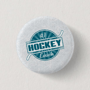 Nummer 1 Hockey Coach (blau) Schaltfläche Button