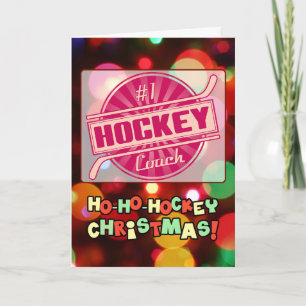 Nummer 1 Hockey Coach Red Christmas Card Feiertagskarte
