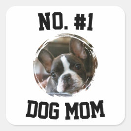 Nummer 1 Hund Mama Mutter Mutti Muttertag Tierlieb Quadratischer Aufkleber