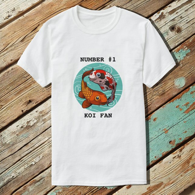 Nummer 1 Koi Fan Two Koi Carp Schwimmer Cartoon T-Shirt (Von Creator hochgeladen)