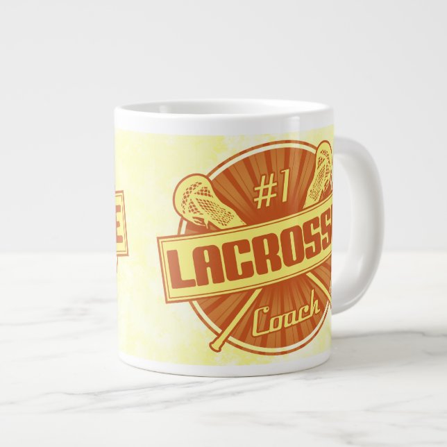 Nummer 1 Lacrosse Coach Jumbo Tasse (Vorderseite Rechts)