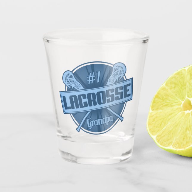 Nummer 1 Lacrosse Grandpa LAX Shootglas Schnapsglas (Vorderseite)