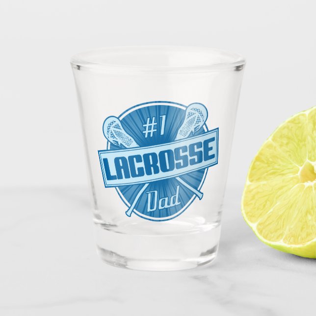 Nummer 1 Lacrosse Vater LAX Shotglas Schnapsglas (Vorderseite)