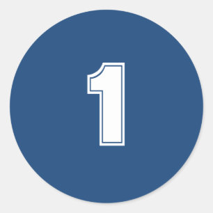 Nummer 1 Planung liefert einfache 1 Marine weiß Runder Aufkleber