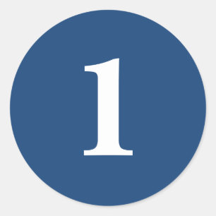 Nummer 1 Planung liefert einfache 1 Marine weiß Runder Aufkleber
