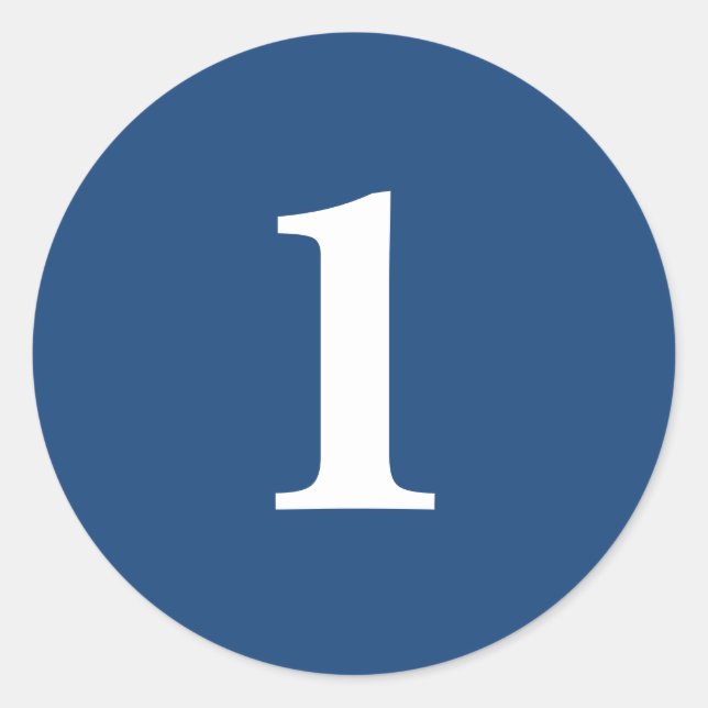 Nummer 1 Planung liefert einfache 1 Marine weiß Runder Aufkleber (Vorderseite)
