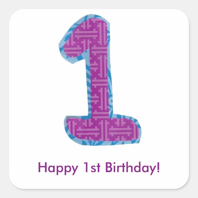 Nummer 1 quadratischer aufkleber (Vorderseite)