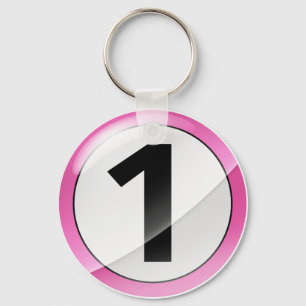 Nummer 1 rosa Schlüsselkette Schlüsselanhänger