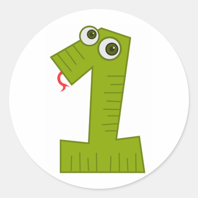 Nummer 1 runder aufkleber (Vorderseite)