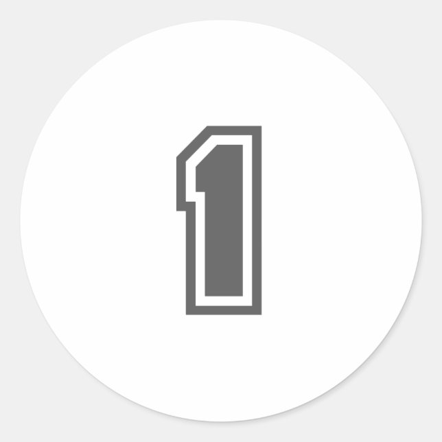 Nummer 1 runder aufkleber (Vorderseite)