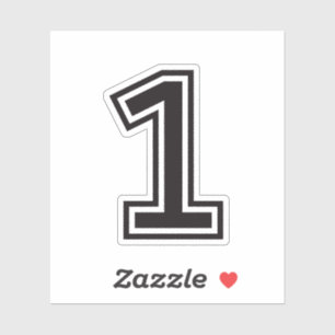 Nummer 1 Schriftart für sportliche Uni Aufkleber