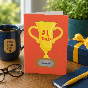 Nummer 1 Vater Goldtrophie Karte