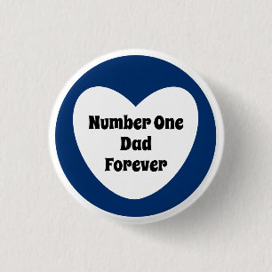 Nummer 1 Vater Niedliches blaues Herz Button