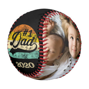 Nummer 1 Vater Retro-Foto Vintag Baseball