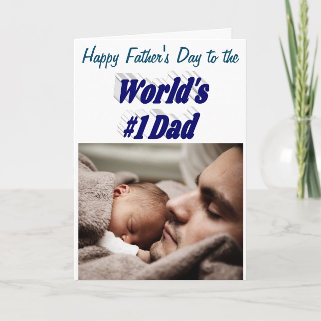 Nummer 1 Vater Vathage Foto dunkelblaue Karte (Vorderseite)