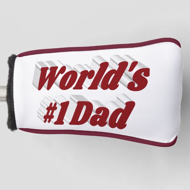 Nummer 1 Vater Vathers Day burgundtext Golf Head Headcover (Vorderseite)