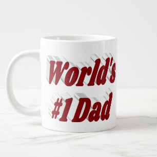 Nummer 1 Vater Vathers Day burgundy Halbtext Jumbo-Tasse