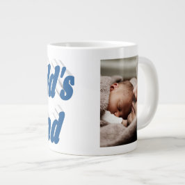 Nummer 1 Vater Vathers Day Foto Blau des Meeres Te Jumbo-Tasse