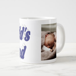 Nummer 1 Vater Vathers Day Foto dunkelblauer Text Jumbo-Tasse