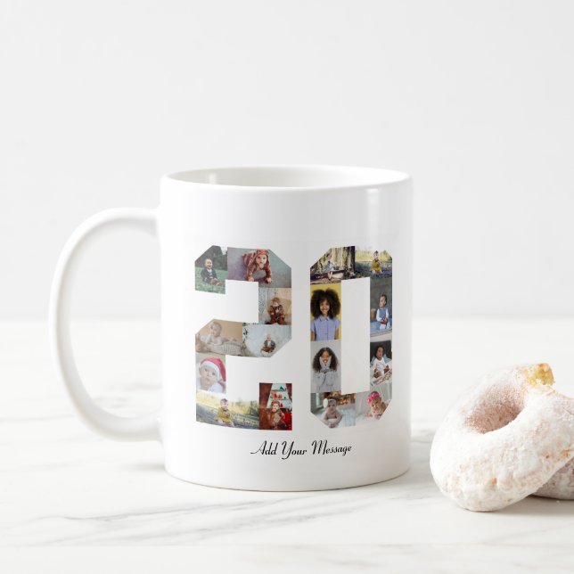 Nummer 20 FotoCollage Kaffeetasse (Mit Donut)