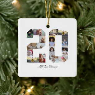 Nummer 20 FotoCollage Keramikornament