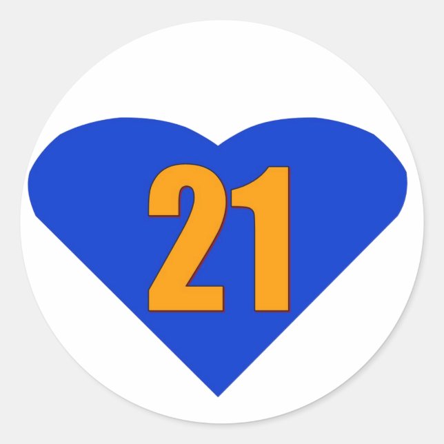 Nummer 21 runder aufkleber (Vorderseite)