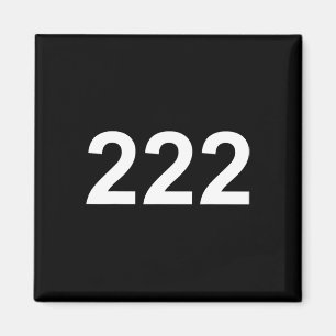 Nummer 222 im weißen Schriftart auf kkground Fun H Magnet
