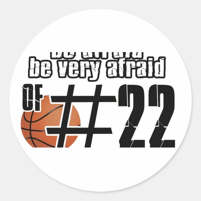 Nummer 22 Basketballdesigns Runder Aufkleber (Vorderseite)