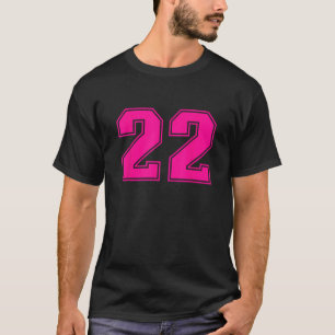 Nummer 22 Pink Sports Fan Jersey Nummer T-Shirt