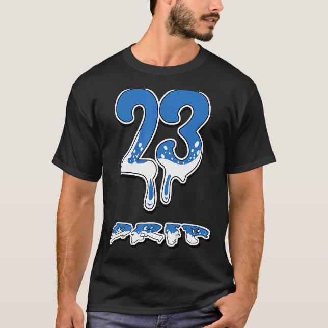 Nummer 23 Drip French Blue 13s passend T-Shirt (Vorderseite)