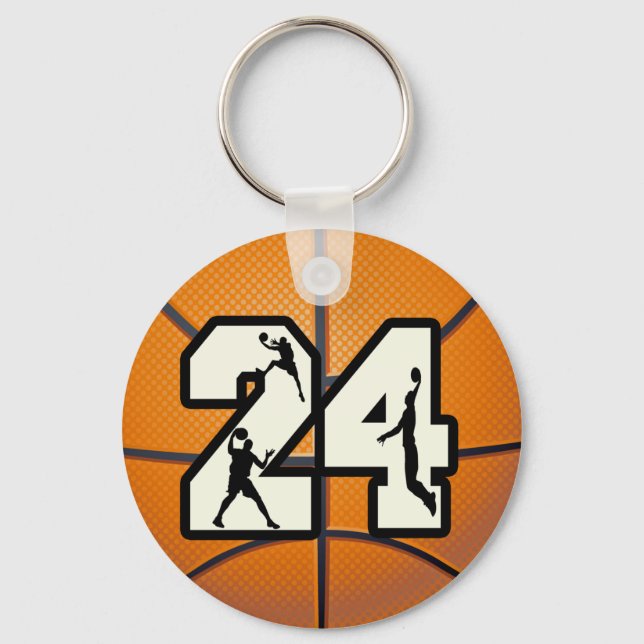 Nummer 24 Basketball Schlüsselanhänger (Vorderseite)