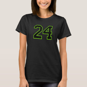 Nummer #24 Sports Jersey Green Black Favorite Luck T-Shirt