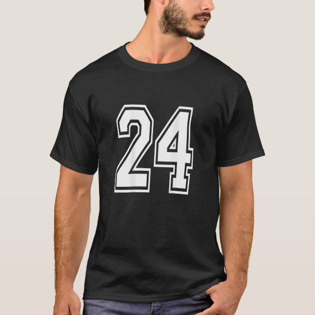 Nummer 24 Sportspielernummer wieder T-Shirt (Vorderseite)